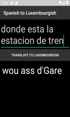 Spanish to Luxembourgish Translator android App screenshot 0