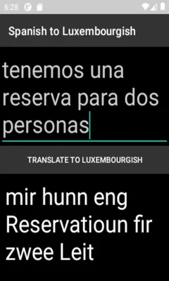 Spanish to Luxembourgish Translator android App screenshot 1