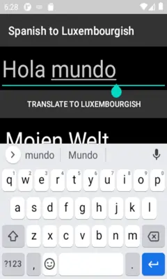 Spanish to Luxembourgish Translator android App screenshot 2